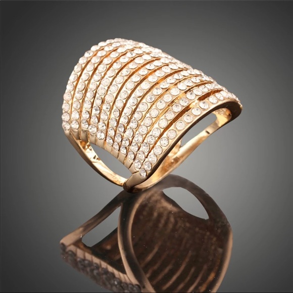 Silver or Gold Cocktail Ring - Picture 1 of 2